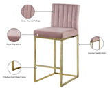 Giselle Contemporary Velvet Stool with Polished Gold Frame - Stylish Comfort for Home Bars