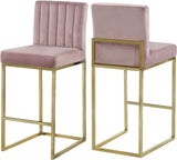 Giselle Contemporary Velvet Stool with Polished Gold Frame - Stylish Comfort for Home Bars