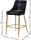 Karina Contemporary Counter Height Stool Set - Plush Cushions & Polished Gold Metal Frame Design