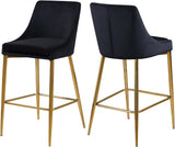 Karina Contemporary Counter Height Stool Set - Plush Cushions & Polished Gold Metal Frame Design