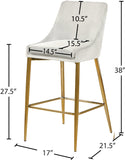 Karina Contemporary Counter Height Stool Set - Plush Cushions & Polished Gold Metal Frame Design