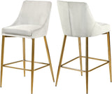 Karina Contemporary Counter Height Stool Set - Plush Cushions & Polished Gold Metal Frame Design