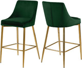 Karina Contemporary Counter Height Stool Set - Plush Cushions & Polished Gold Metal Frame Design