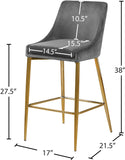 Karina Contemporary Counter Height Stool Set - Plush Cushions & Polished Gold Metal Frame Design