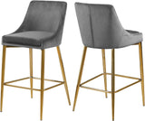 Karina Contemporary Counter Height Stool Set - Plush Cushions & Polished Gold Metal Frame Design