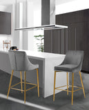 Karina Contemporary Counter Height Stool Set - Plush Cushions & Polished Gold Metal Frame Design