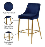 Karina Contemporary Counter Height Stool Set - Plush Cushions & Polished Gold Metal Frame Design