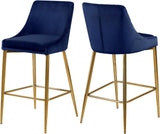 Karina Contemporary Counter Height Stool Set - Plush Cushions & Polished Gold Metal Frame Design