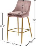 Karina Contemporary Counter Height Stool Set - Plush Cushions & Polished Gold Metal Frame Design