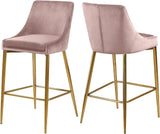 Karina Contemporary Counter Height Stool Set - Plush Cushions & Polished Gold Metal Frame Design