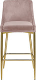 Karina Contemporary Counter Height Stool Set - Plush Cushions & Polished Gold Metal Frame Design