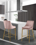 Karina Contemporary Counter Height Stool Set - Plush Cushions & Polished Gold Metal Frame Design