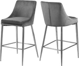 Karina Contemporary Counter Height Stool Set - Plush Cushions & Polished Gold Metal Frame Design