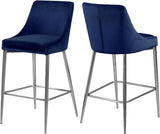 Karina Contemporary Counter Height Stool Set - Plush Cushions & Polished Gold Metal Frame Design