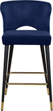 Kelly Contemporary Velvet Stool Set - Stylish Comfort with Black Metal Legs and Gold Accents