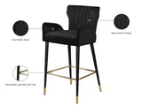 Luxe Contemporary Velvet Stool Set - Stylish Flared Design with Gold-Tipped Legs for Your Home Bar