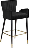 Luxe Contemporary Velvet Stool Set - Stylish Flared Design with Gold-Tipped Legs for Your Home Bar