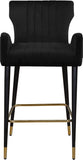 Luxe Contemporary Velvet Stool Set - Stylish Flared Design with Gold-Tipped Legs for Your Home Bar