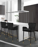 Luxe Contemporary Velvet Stool Set - Stylish Flared Design with Gold-Tipped Legs for Your Home Bar