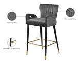 Luxe Contemporary Velvet Stool Set - Stylish Flared Design with Gold-Tipped Legs for Your Home Bar