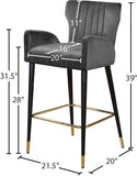 Luxe Contemporary Velvet Stool Set - Stylish Flared Design with Gold-Tipped Legs for Your Home Bar