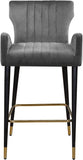 Luxe Contemporary Velvet Stool Set - Stylish Flared Design with Gold-Tipped Legs for Your Home Bar