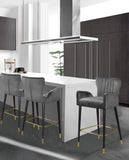 Luxe Contemporary Velvet Stool Set - Stylish Flared Design with Gold-Tipped Legs for Your Home Bar