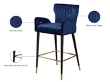 Luxe Contemporary Velvet Stool Set - Stylish Flared Design with Gold-Tipped Legs for Your Home Bar