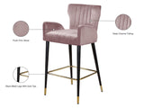 Luxe Contemporary Velvet Stool Set - Stylish Flared Design with Gold-Tipped Legs for Your Home Bar