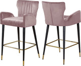 Luxe Contemporary Velvet Stool Set - Stylish Flared Design with Gold-Tipped Legs for Your Home Bar