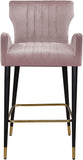 Luxe Contemporary Velvet Stool Set - Stylish Flared Design with Gold-Tipped Legs for Your Home Bar