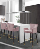 Luxe Contemporary Velvet Stool Set - Stylish Flared Design with Gold-Tipped Legs for Your Home Bar