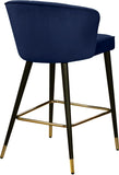 Cassie Contemporary Counter Stools - Set of 2 with Channel Tufting and Sleek Gold Accents