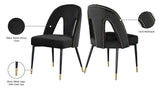 Akoya Stylish Dining Chair Set - Glamorous Velvet Upholstery with Gold Nailheads and Modern Design