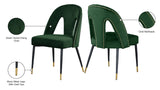Akoya Stylish Dining Chair Set - Glamorous Velvet Upholstery with Gold Nailheads and Modern Design