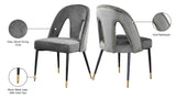 Akoya Stylish Dining Chair Set - Glamorous Velvet Upholstery with Gold Nailheads and Modern Design