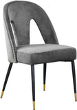 Akoya Stylish Dining Chair Set - Glamorous Velvet Upholstery with Gold Nailheads and Modern Design