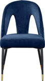 Akoya Stylish Dining Chair Set - Glamorous Velvet Upholstery with Gold Nailheads and Modern Design