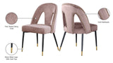 Akoya Stylish Dining Chair Set - Glamorous Velvet Upholstery with Gold Nailheads and Modern Design