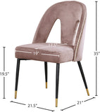 Akoya Stylish Dining Chair Set - Glamorous Velvet Upholstery with Gold Nailheads and Modern Design