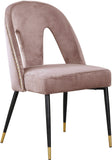 Akoya Stylish Dining Chair Set - Glamorous Velvet Upholstery with Gold Nailheads and Modern Design