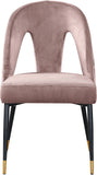 Akoya Stylish Dining Chair Set - Glamorous Velvet Upholstery with Gold Nailheads and Modern Design