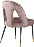 Akoya Stylish Dining Chair Set - Glamorous Velvet Upholstery with Gold Nailheads and Modern Design