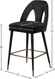 Akoya Contemporary Velvet Stool Set with Gold Nailhead Trim and Stylish Metal Legs for Modern Homes