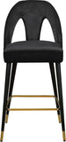 Akoya Contemporary Velvet Stool Set with Gold Nailhead Trim and Stylish Metal Legs for Modern Homes