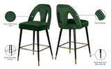 Akoya Contemporary Velvet Stool Set with Gold Nailhead Trim and Stylish Metal Legs for Modern Homes