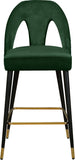 Akoya Contemporary Velvet Stool Set with Gold Nailhead Trim and Stylish Metal Legs for Modern Homes