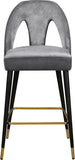 Akoya Contemporary Velvet Stool Set with Gold Nailhead Trim and Stylish Metal Legs for Modern Homes