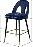 Akoya Contemporary Velvet Stool Set with Gold Nailhead Trim and Stylish Metal Legs for Modern Homes