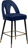Akoya Contemporary Velvet Stool Set with Gold Nailhead Trim and Stylish Metal Legs for Modern Homes